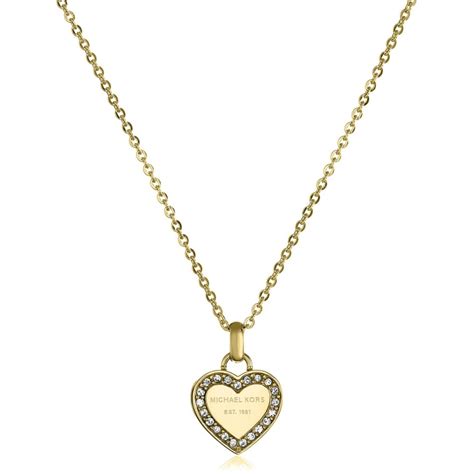 michael kors necklace gold|Michael Kors heart necklace.